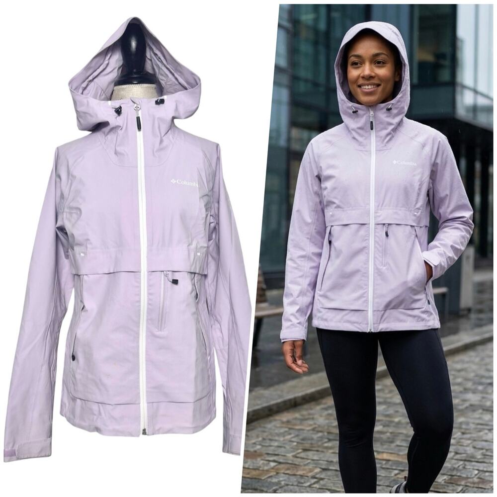 Columbia | Women | Beacon Trail Lilac Outdoor Hiking Hooded Shell Jacket | Small